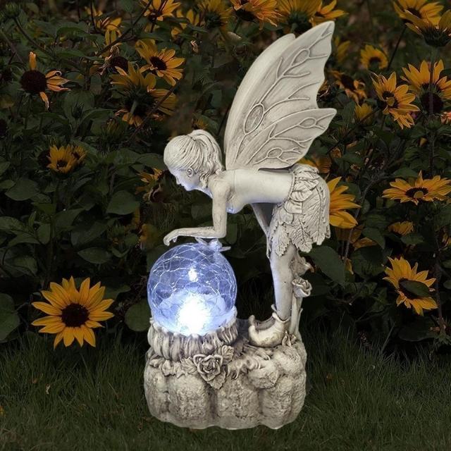 Buitelugversiering Feetjietuin Solar Garden Angel Figurine (ESG19996)