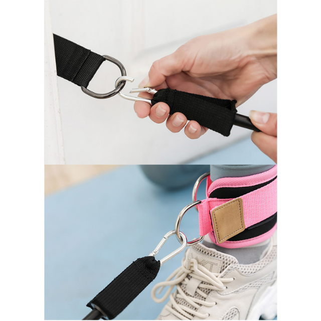 Fiksheid-elastiese band met voetring Beengesp Enkelbandstel Sportjoga-weerstandige band met deuranker (ESG13008)
