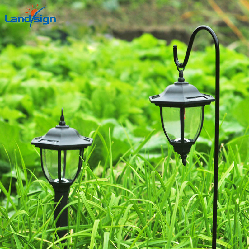Solar -aangedrewe Shepard Hook Garden Lantern Landscape Pathway LED Stick Lawn Lights (ESG17315)