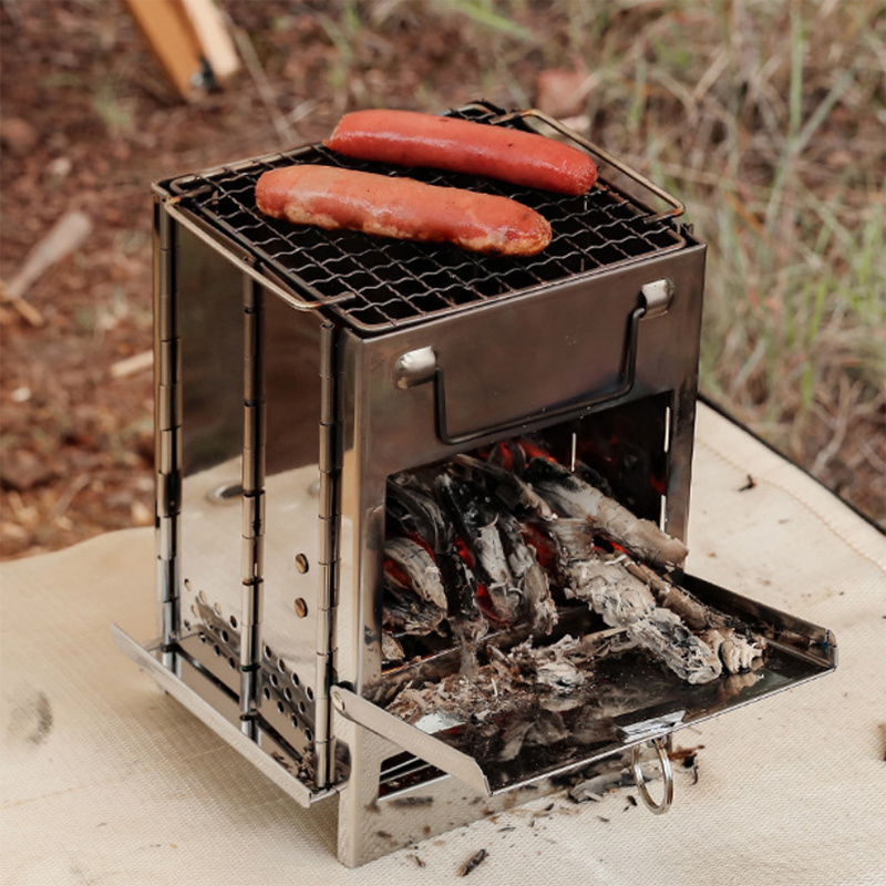 Draagbare houtskoolroosterplein Camping BBQ Smoking Brisket (ESG15292)