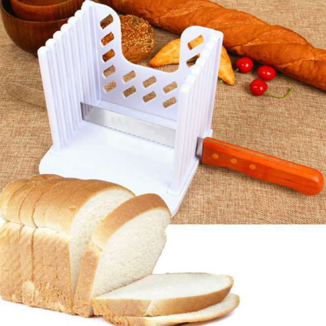Bagel Loaf Snyer Toast Brood Sny Gids met Verstelbare Dikte (ESG11928)