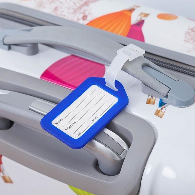 Houer bagasie tag plastiek kleurvolle ID -klemwapen (ESG11734)