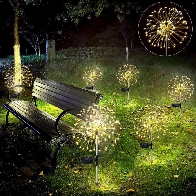  120 LED's Stake Landscape Fireworks Stars Solar Garden Lights (ESG20647)