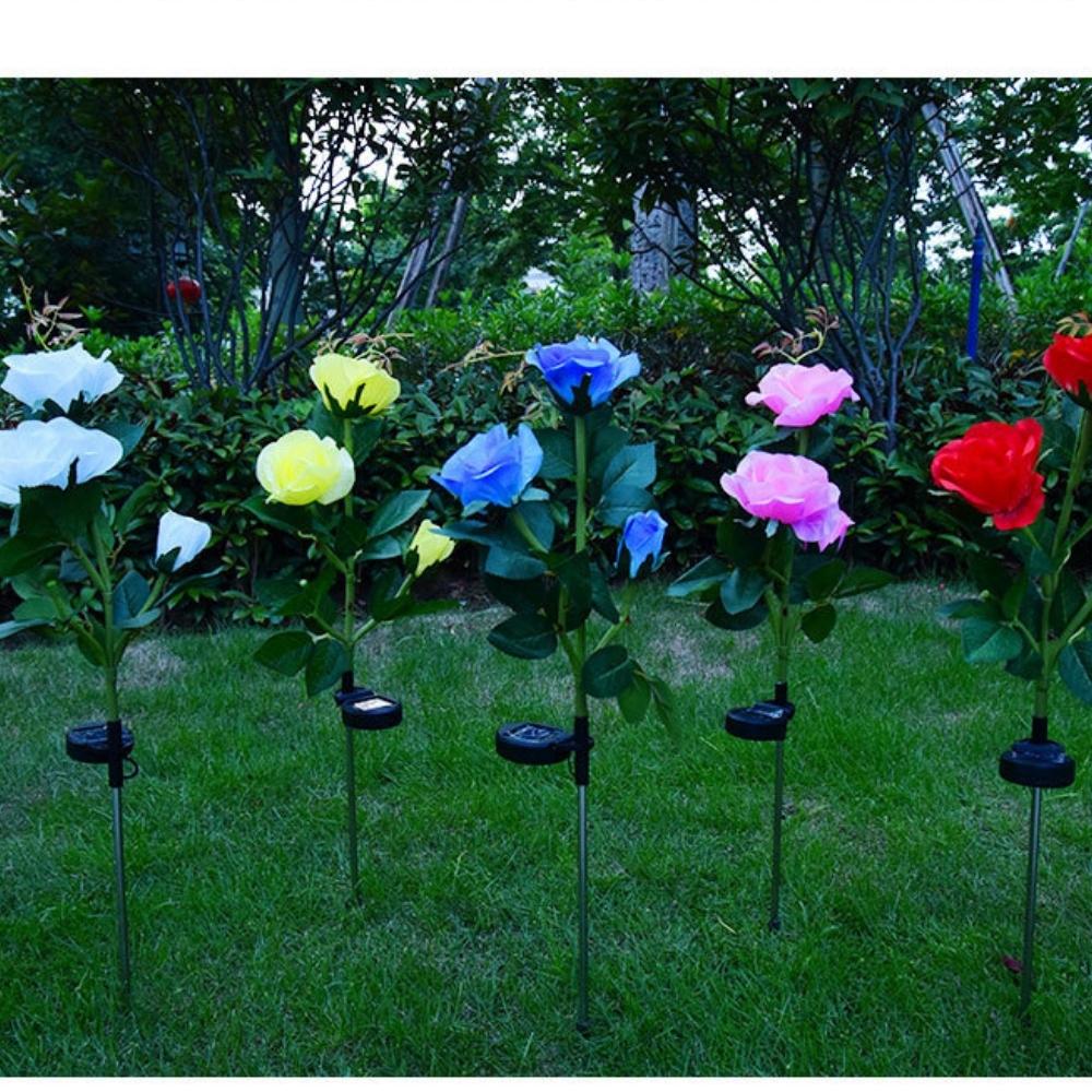 Rose Stake Light Outdoor LED Solar Light Patio Pathway Garden Decor (ESG19672)